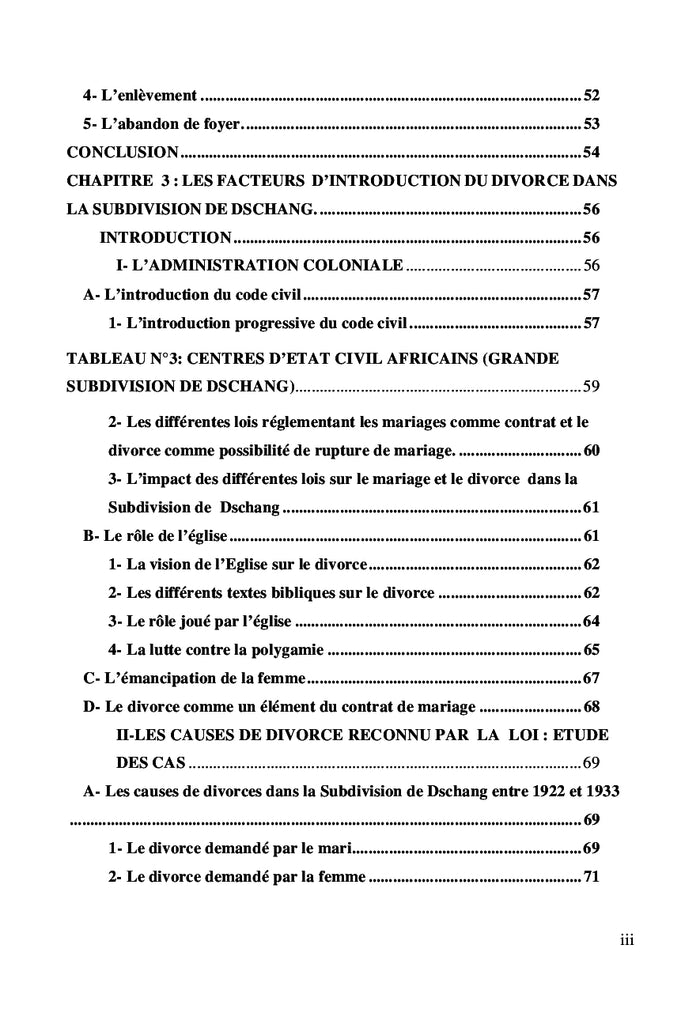 Le divorce chez les Bamileke (Ouest Cameroun) de 1922 A 1960: