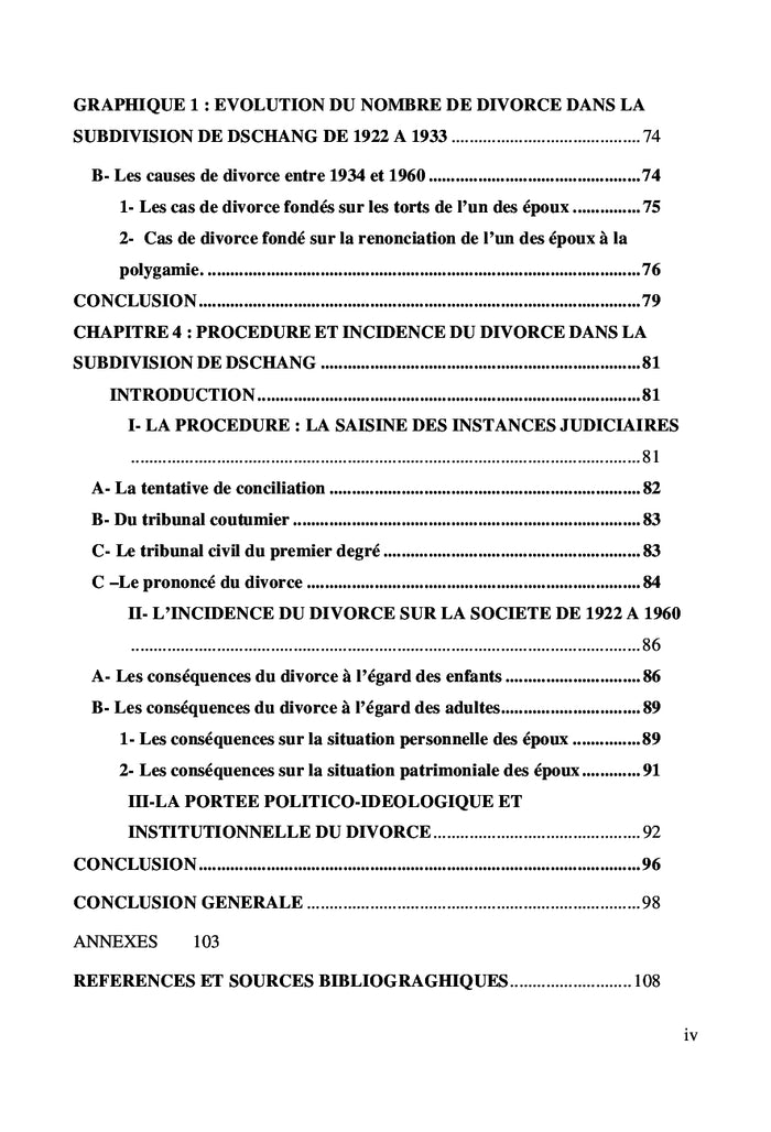 Le divorce chez les Bamileke (Ouest Cameroun) de 1922 A 1960: