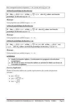 Cours et Exercices TS1 Tome 1 ANALYSE