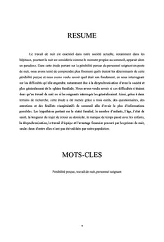 Pénibilité perçue du travail de nuit, impact sur le personnel soignant