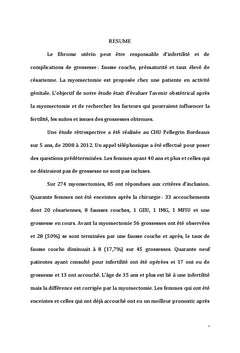 Pronostic obstétrical après myomectomie au CHU Bordeaux