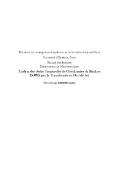Analyse des séries temporelles de coordonnées de stations DORIS