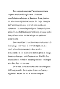 La prise en charge endoscopique des corps étrangers de l'oesophage