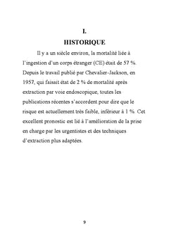 La prise en charge endoscopique des corps étrangers de l'oesophage