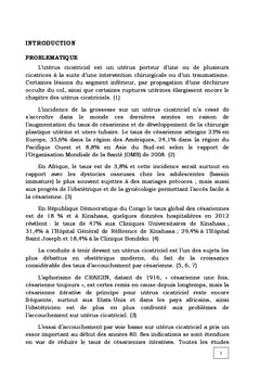 Gestion de l'Accouchement sur Uterus Cicatriciel A l'HOpital Tshikaji