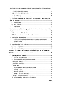Disparites de la Mortalite des enfants de moins de cinq ans au Senegal