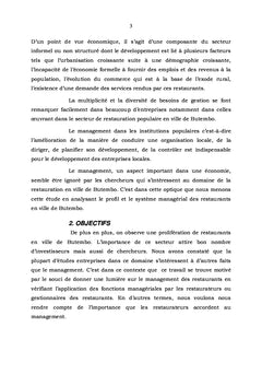Management des restaurants en Ville de Butembo
