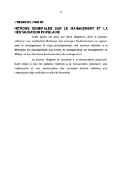 Management des restaurants en Ville de Butembo