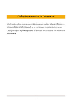 Transmettre et stocker l'information