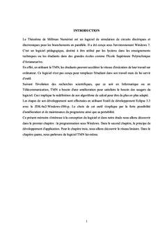 Developpement d'un logiciel numerisant le theoreme de Millman: TMN
