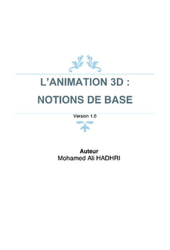 L'Animation 3D : Notions de base