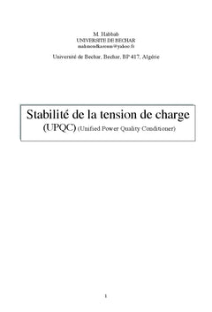 Stabilite de la tension de charge (UPQC)