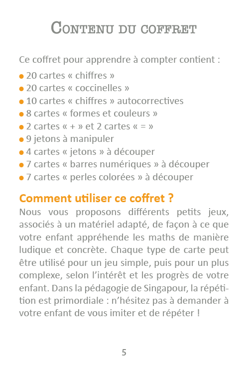 Mon petit coffret Singapour pour apprendre à compter
