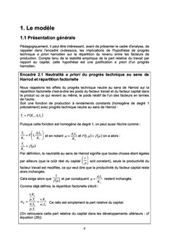 Essai de modelisation du progrès technique endogene