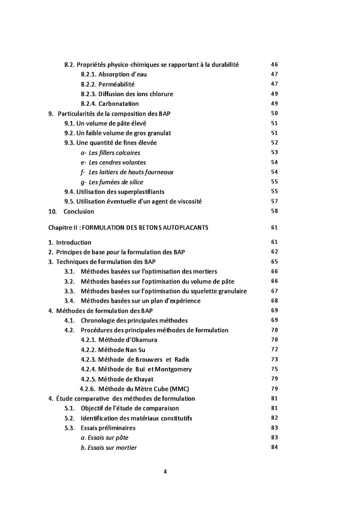 Etude de formulation et de comportement des bétons auto-plaçants