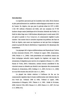 Dynamique après incendie de la suberaie de Kabylie (Algerie)