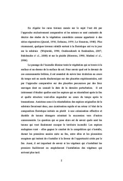 Dynamique après incendie de la suberaie de Kabylie (Algerie)
