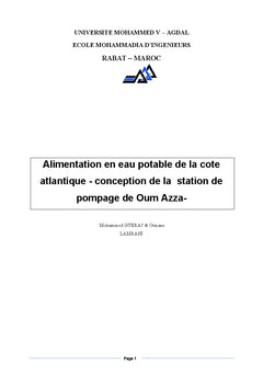 Dimensionnement de la station de pompage de OUM AZZA