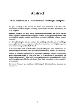La minimisation des coUts dans le transport international routier