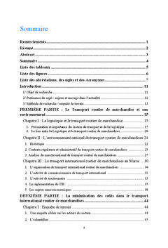 La minimisation des coUts dans le transport international routier