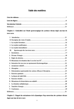 Etude de la dynamique d'up-conversion dans les verres tellurites