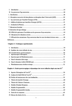 Etude de la dynamique d'up-conversion dans les verres tellurites