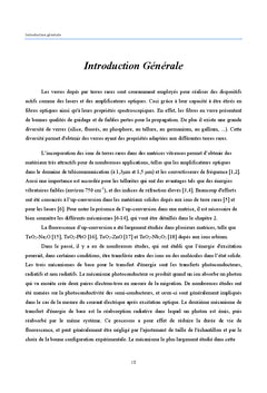 Etude de la dynamique d'up-conversion dans les verres tellurites