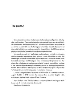Equations de la physique mathematiques