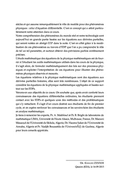 Equations de la physique mathematiques