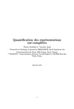 Quantification des representations sur-completes