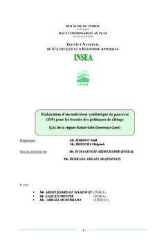 Indicateur synthetique de pauvrete et Aide A la decision