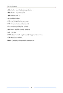 Indicateur synthetique de pauvrete et Aide A la decision