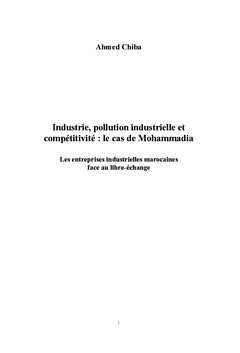 Industrie, pollution industrielle et compétitivité: cas de Mohammadia