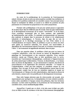 Industrie, pollution industrielle et compétitivité: cas de Mohammadia