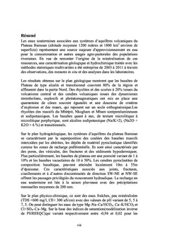 Hydrogeochimie des systemes d'aquiferes du Plateau Bamoun; Cameroun