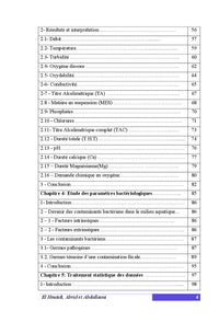 Contribution a l'etude d'impact de la pollution sur les cours d'eaux