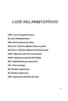 Rehabilitation precoce des operes