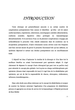 Rehabilitation precoce des operes