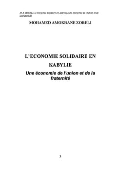 L'economie solidaire en Kabylie