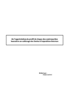 Calibrage des limites d'exposition interne des contreparties bancaires
