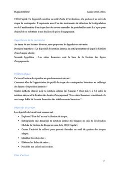 Calibrage des limites d'exposition interne des contreparties bancaires