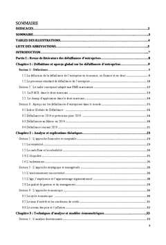 Defaillances d'entreprises : essai de modelisation financiere