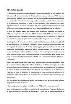 Defaillances d'entreprises : essai de modelisation financiere