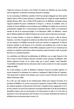 Defaillances d'entreprises : essai de modelisation financiere