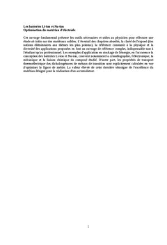 Les Batteries Li-ion et Na-ion