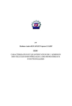 Caractérisation et quantification de l'adhésion