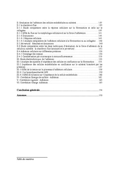 Caractérisation et quantification de l'adhésion