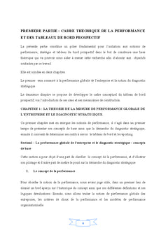 Conception du tableau de bord prospectif:outil de performance globale