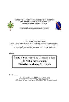 Etude et Conception de Capteurs A base de Niobate de Lithium.