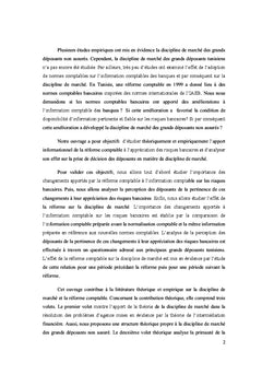Reforme comptable et discipline de marche